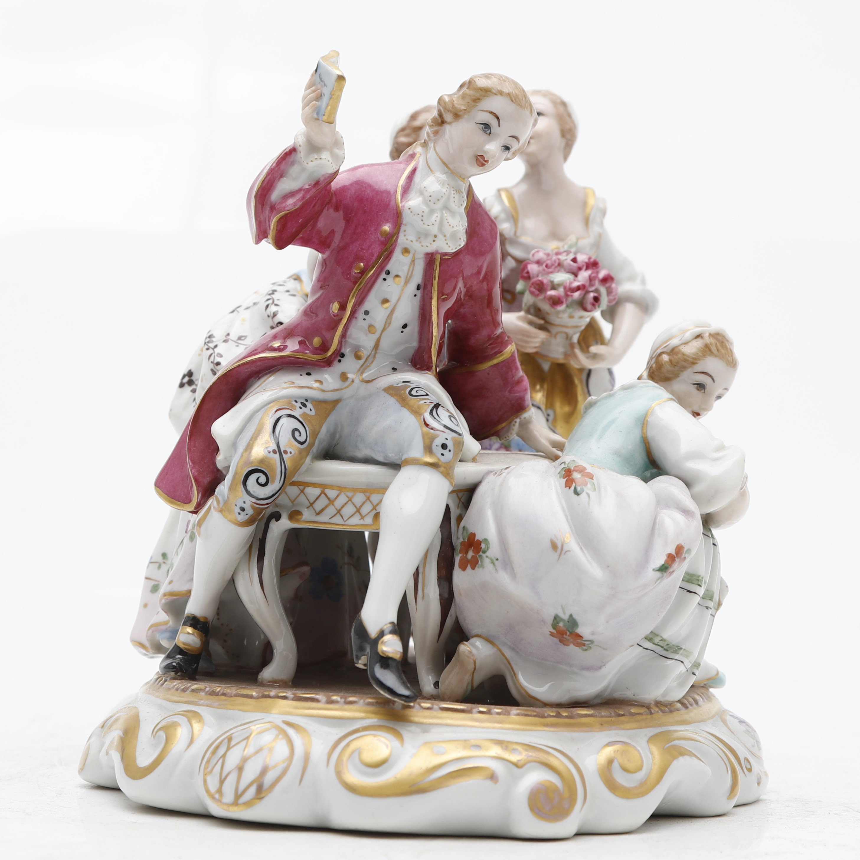 Группа фарфор. Мейсен Путти. Meissen Porcelain k177. Meissen Porcelain Lynx.